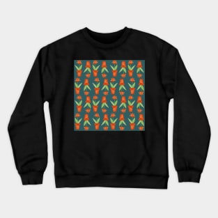 Orange Lily in Terracotta Pots - non-directional watercolour florals Crewneck Sweatshirt